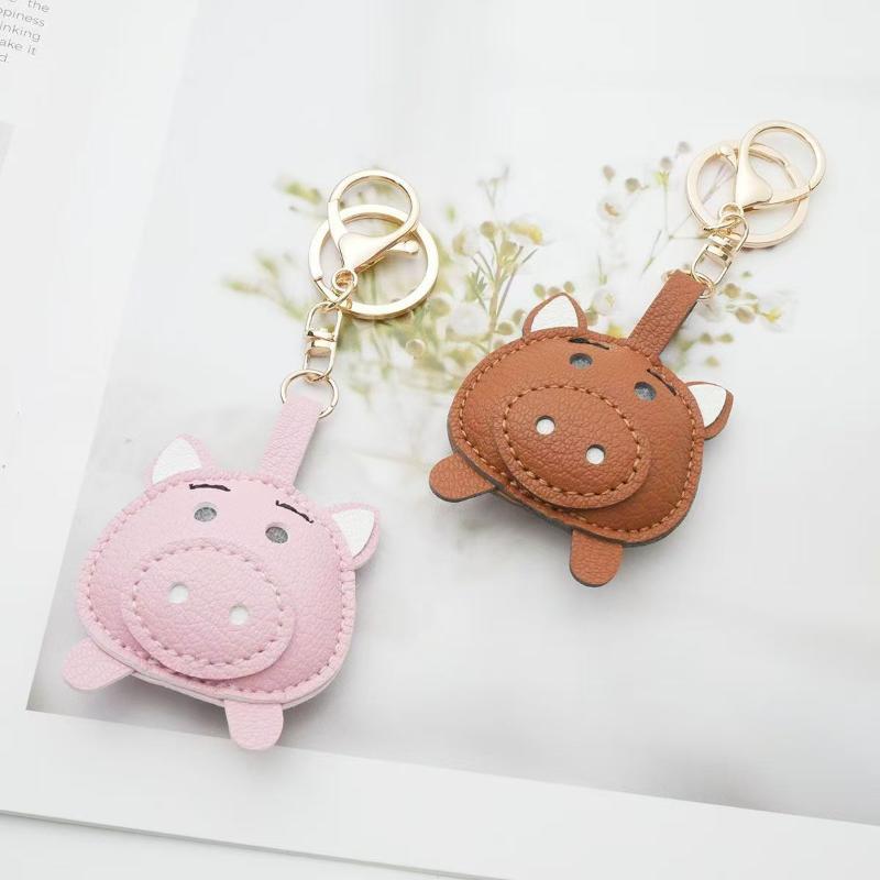 Adorable Leather Pig Keychain- - Mini Backpack Purse recension och pris