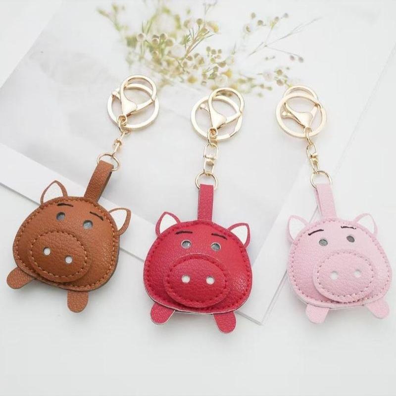 Adorable Leather Pig Keychain- - Mini Backpack Purse recension och pris