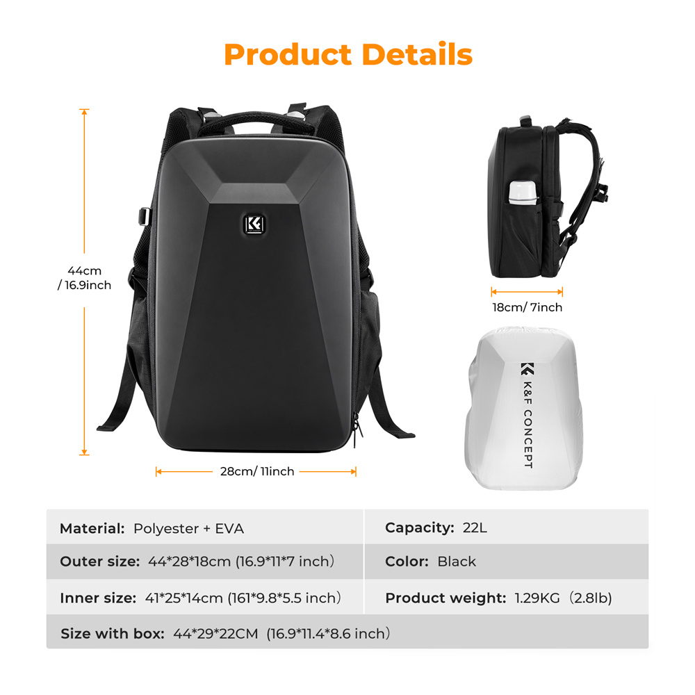 K&F CONCEPT Large Capacity Cam - Rain Cover Backpack recension och pris