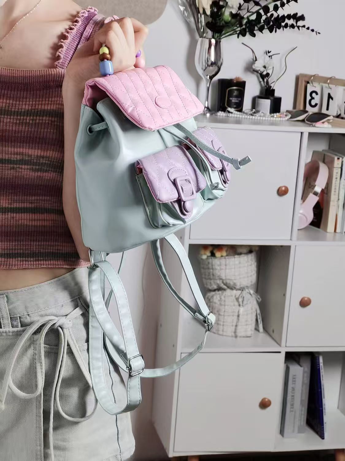 JIAERDI Sweet Cute Y2k Mochila - Leather Backpack Vintage recension och pris